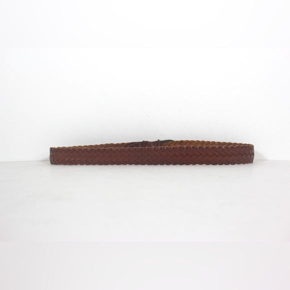 Adjustable to 30” Argentinian Vintage Woven or Braided Warm Brown Leather Belt - Picture 6 of 7